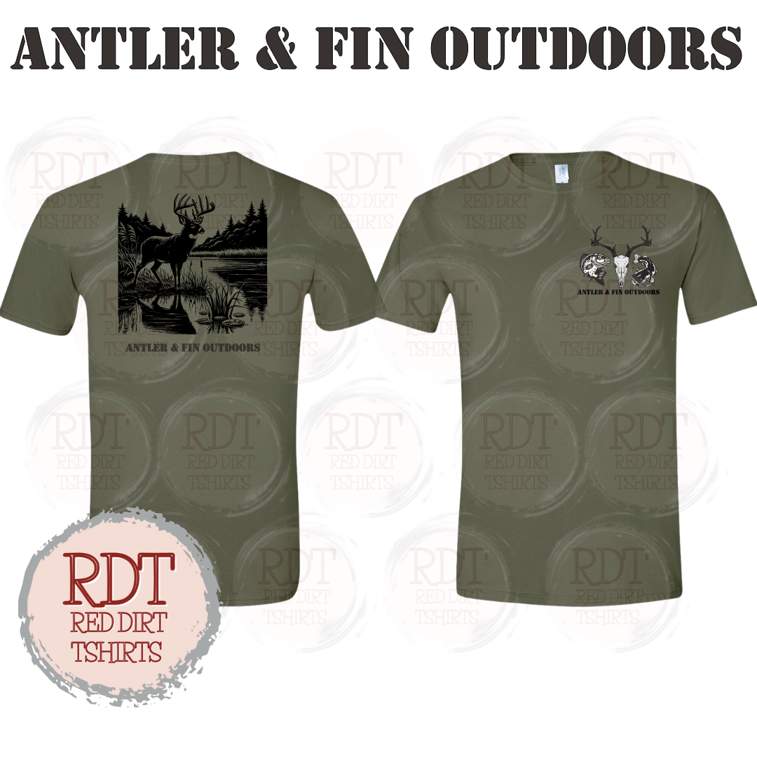 Antler & Fin Outdoors Bucklake 1 Tshirt
