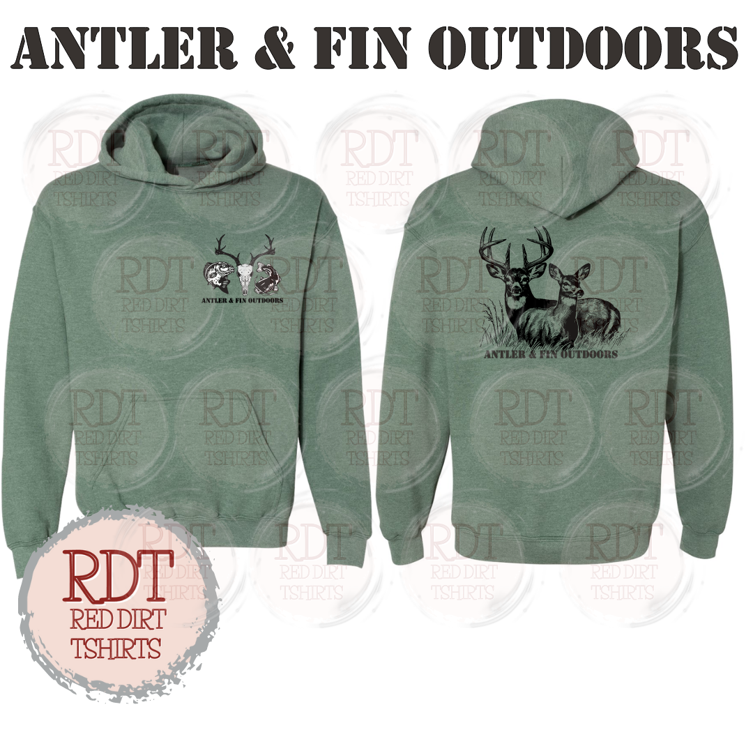 Antler & Fin Buck and Doe Hooded Sweatshirt