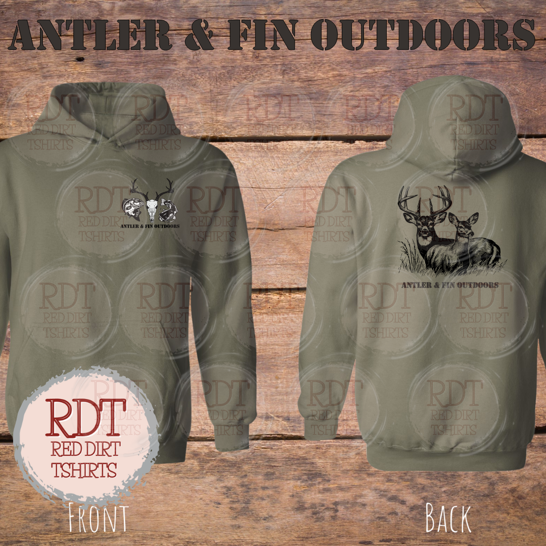 Antler & Fin Buck and Doe Hooded Sweatshirt