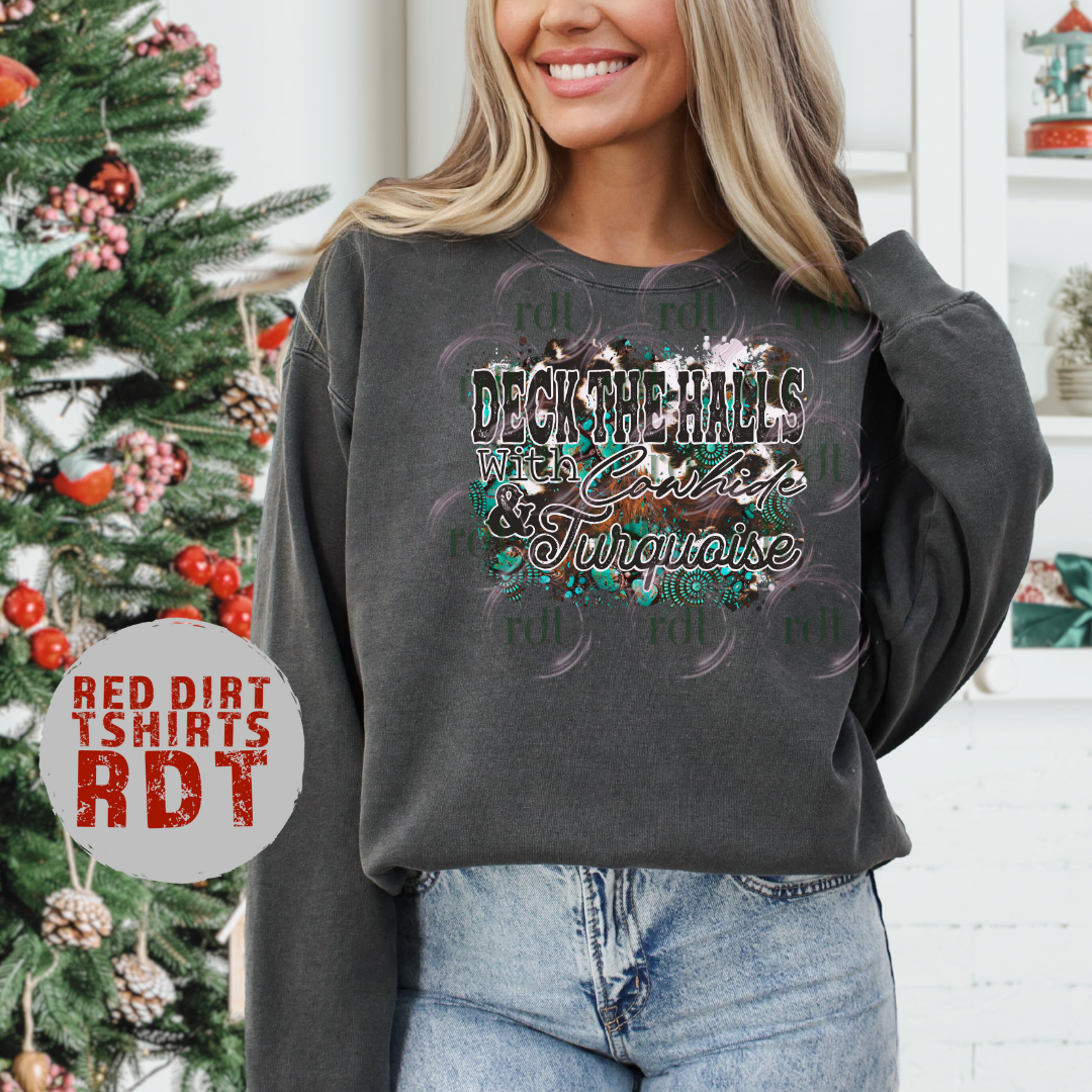 Deck The Halls with Cowhide & Turquoise