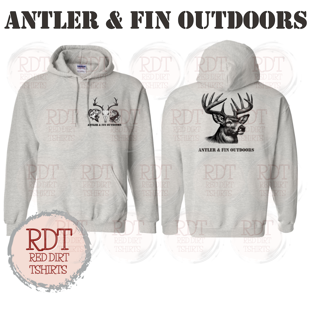 Antler & Fin Deer Head Hooded Sweatshirt