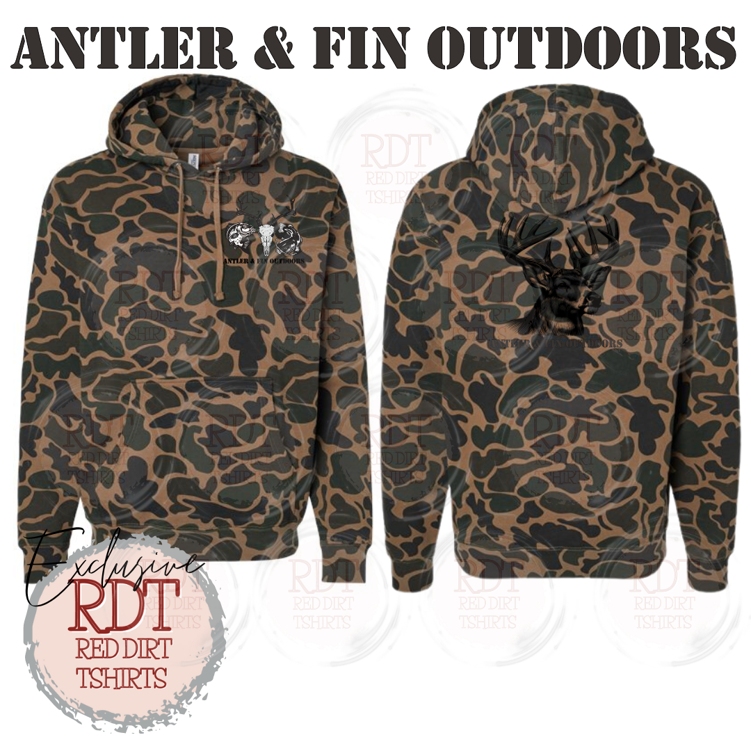 Antler & Fin Deer Head Hooded Sweatshirt