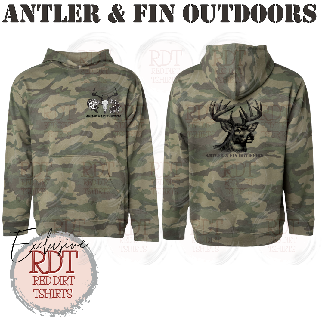 Antler & Fin Deer Head Hooded Sweatshirt