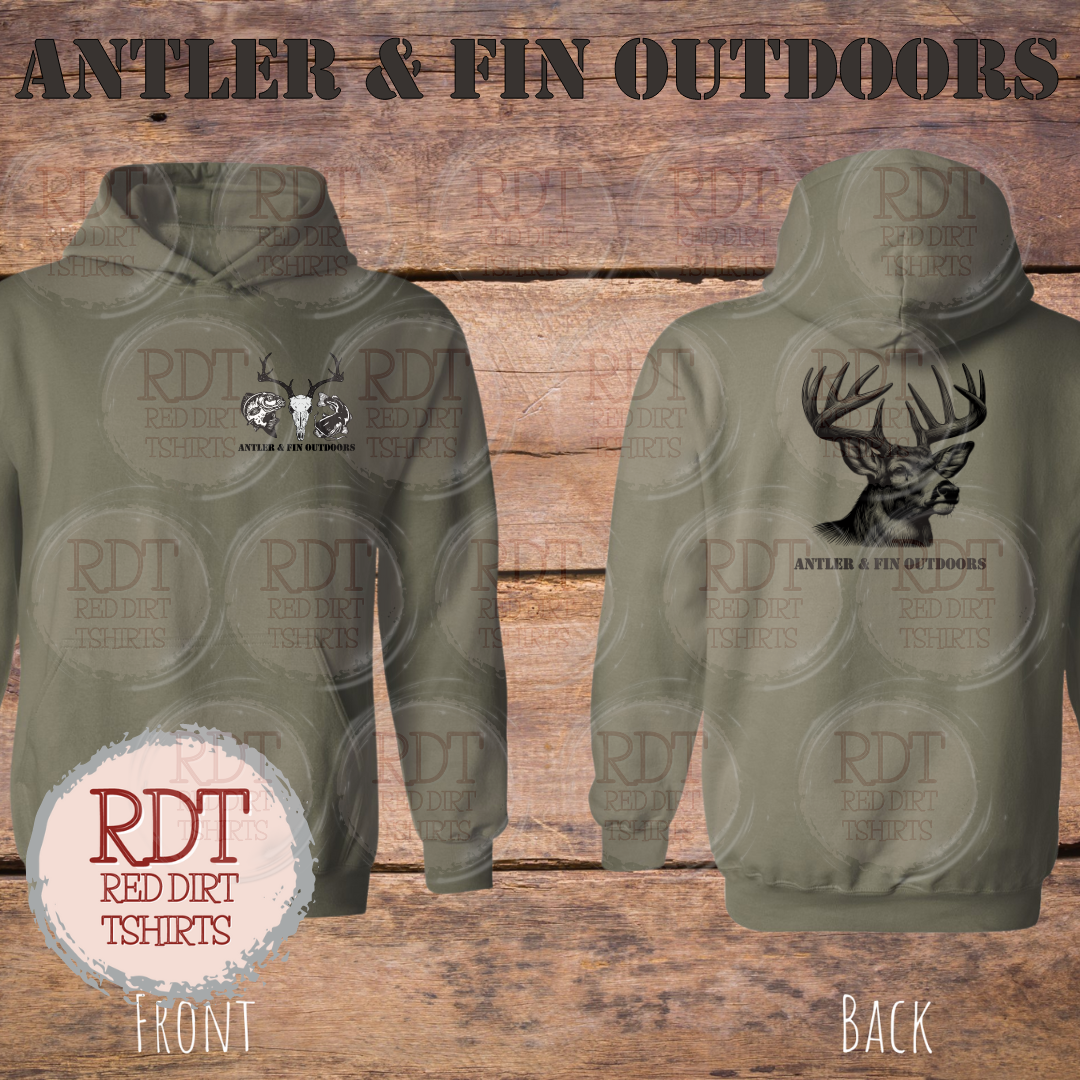 Antler & Fin Deer Head Hooded Sweatshirt