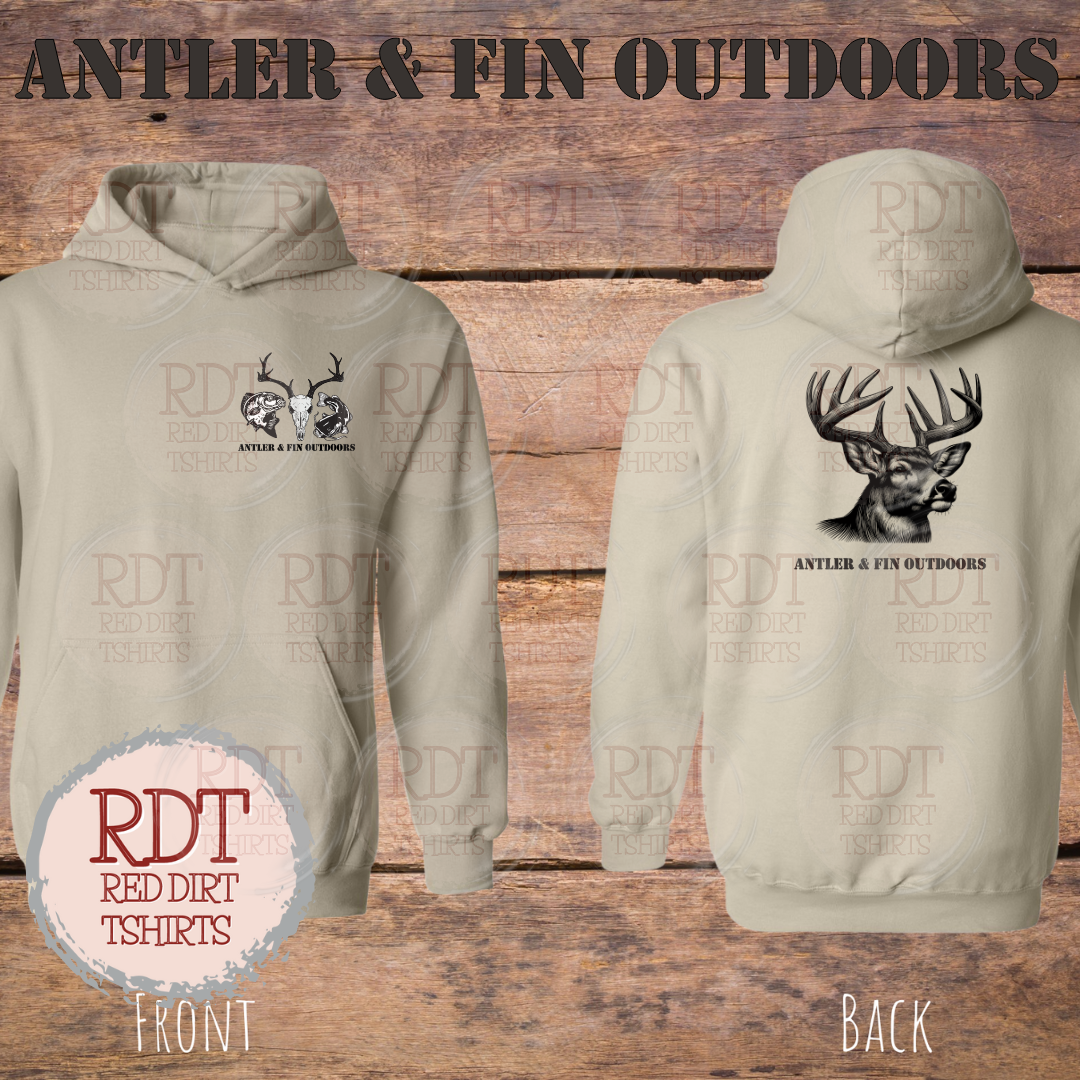 Antler & Fin Deer Head Hooded Sweatshirt