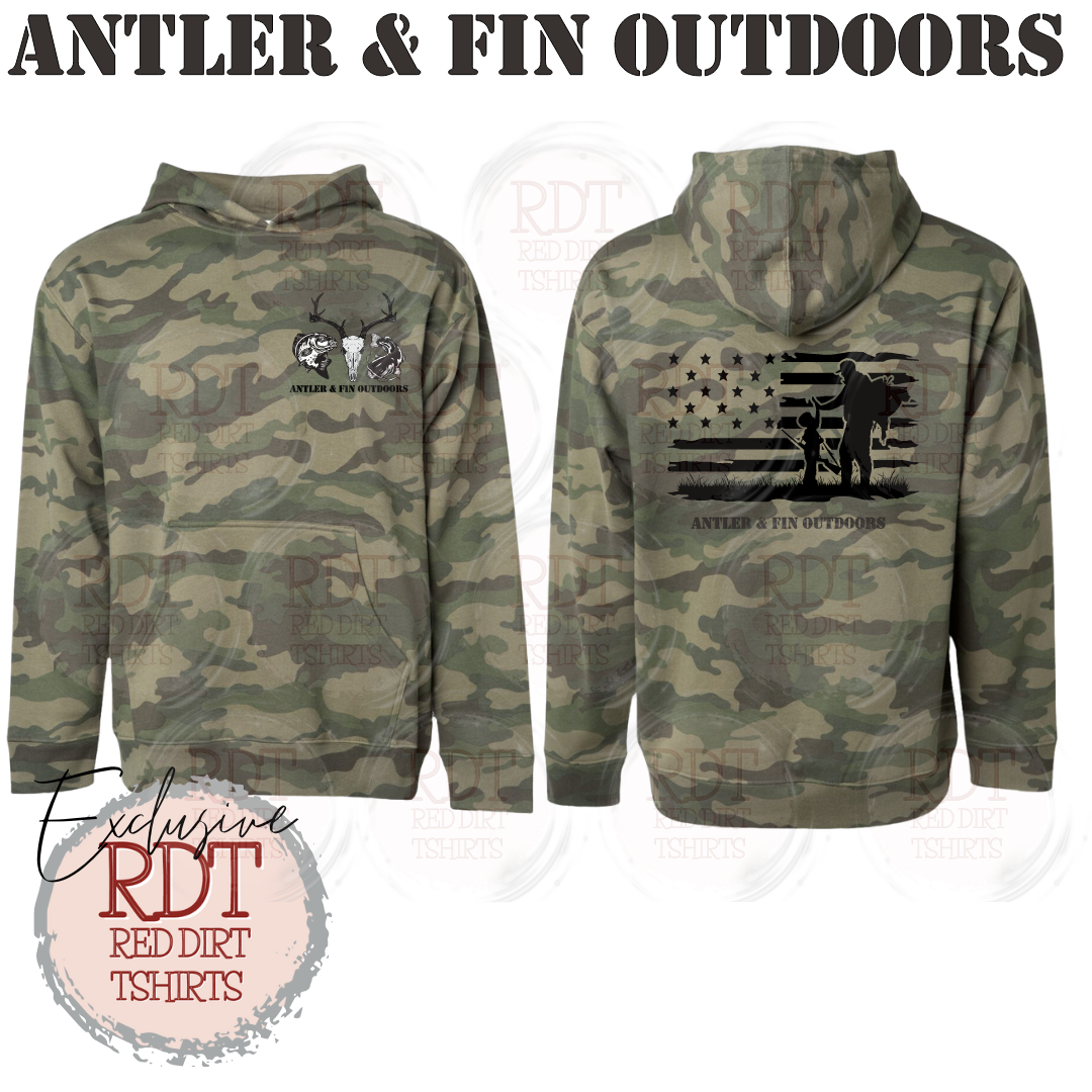 Antler & Fin Father and Child Hooded Sweatshirt