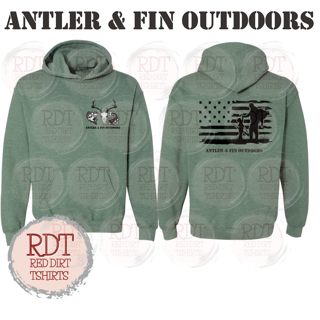 Antler & Fin Father and Child Hooded Sweatshirt