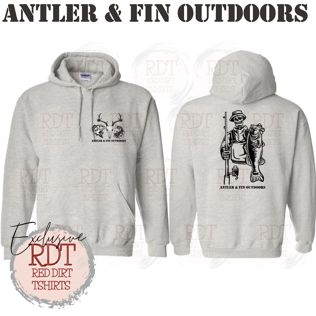 Antler & Fin Fishing Skeleton Hooded Sweatshirt