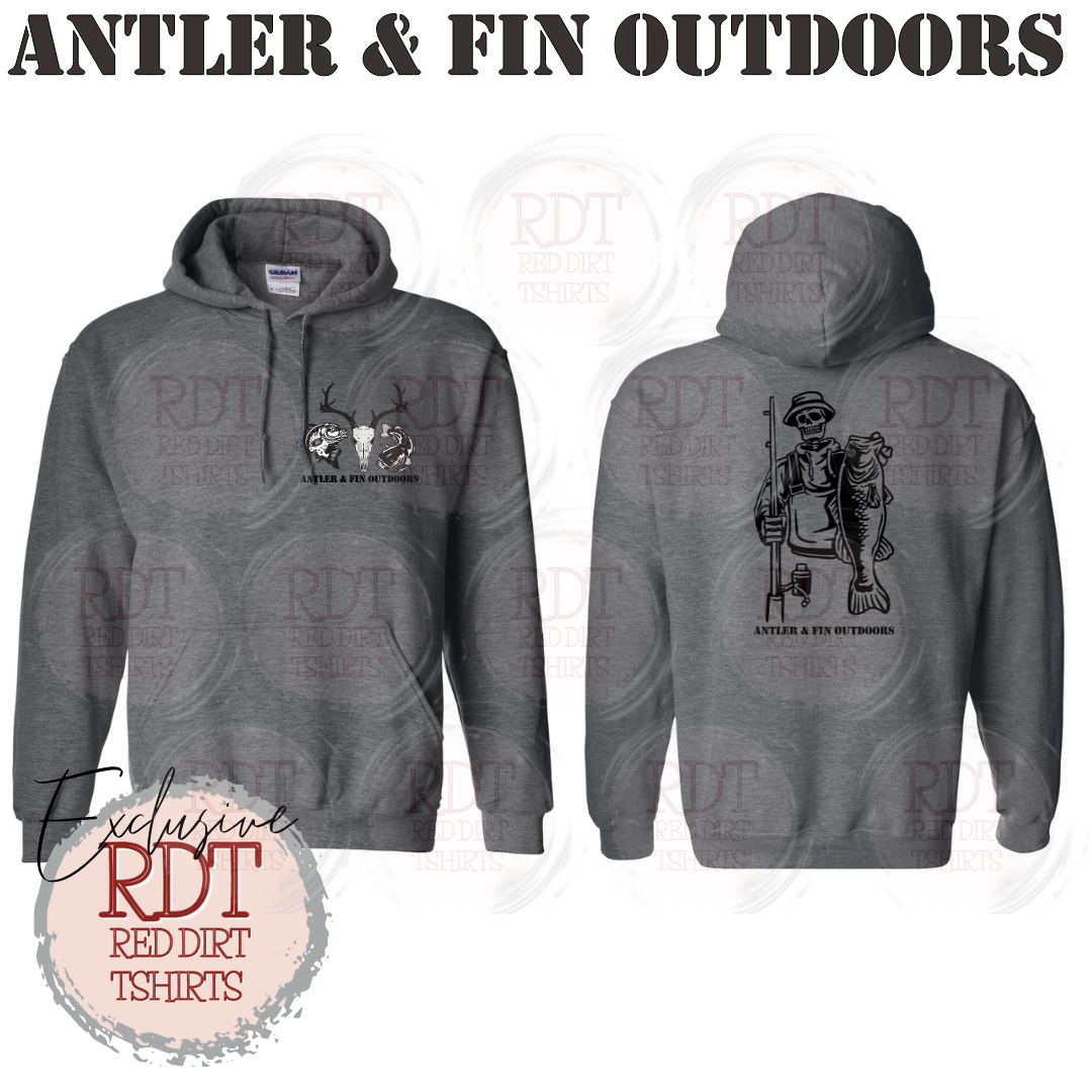 Antler & Fin Fishing Skeleton Hooded Sweatshirt