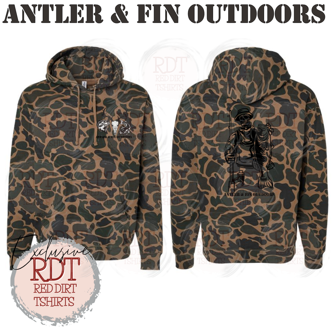 Antler & Fin Fishing Skeleton Hooded Sweatshirt