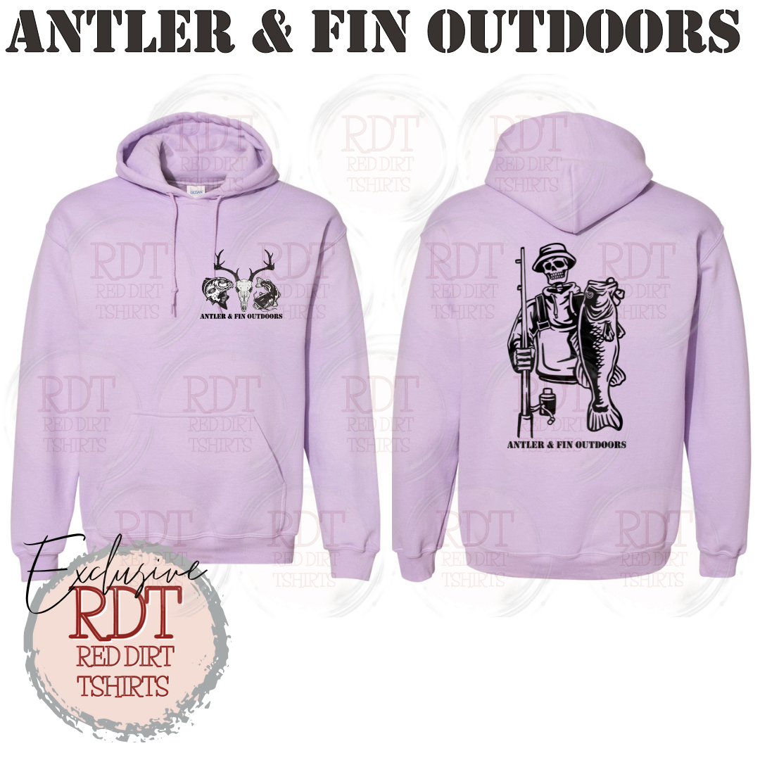 Antler & Fin Fishing Skeleton Hooded Sweatshirt