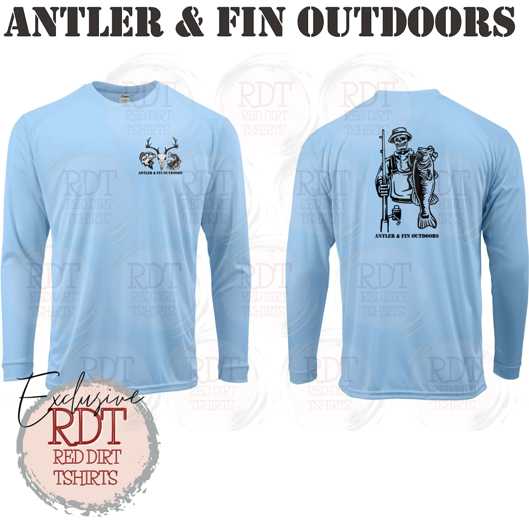 Antler & Fin Outdoors Fishing Skeleton UPF Shirts