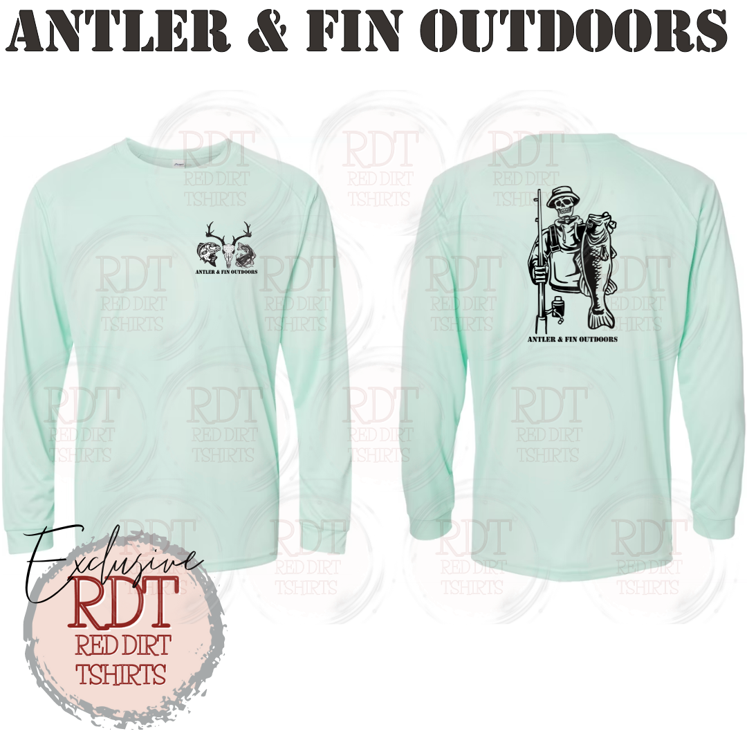 Antler & Fin Outdoors Fishing Skeleton UPF Shirts