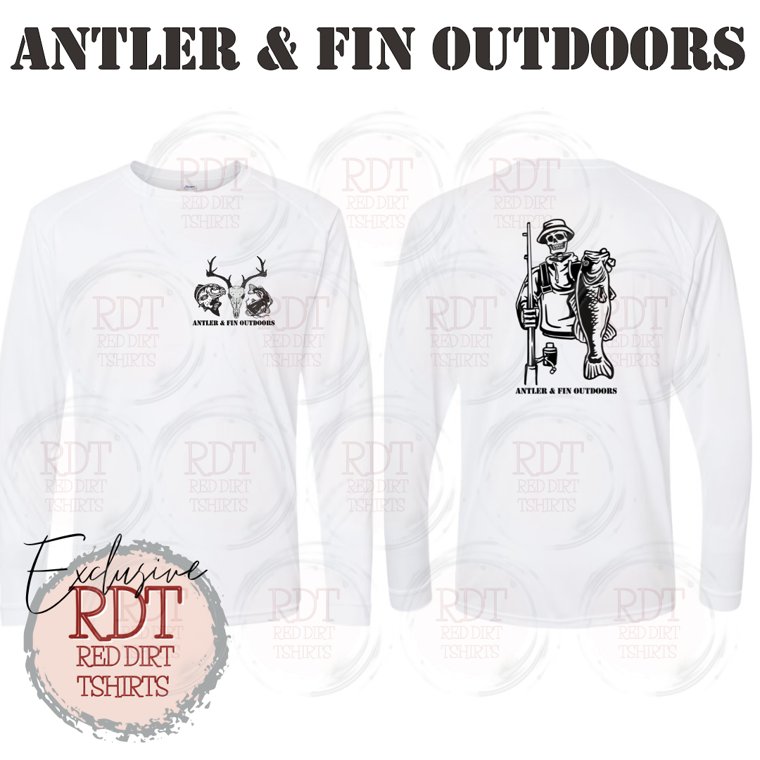 Antler & Fin Outdoors Fishing Skeleton UPF Shirts
