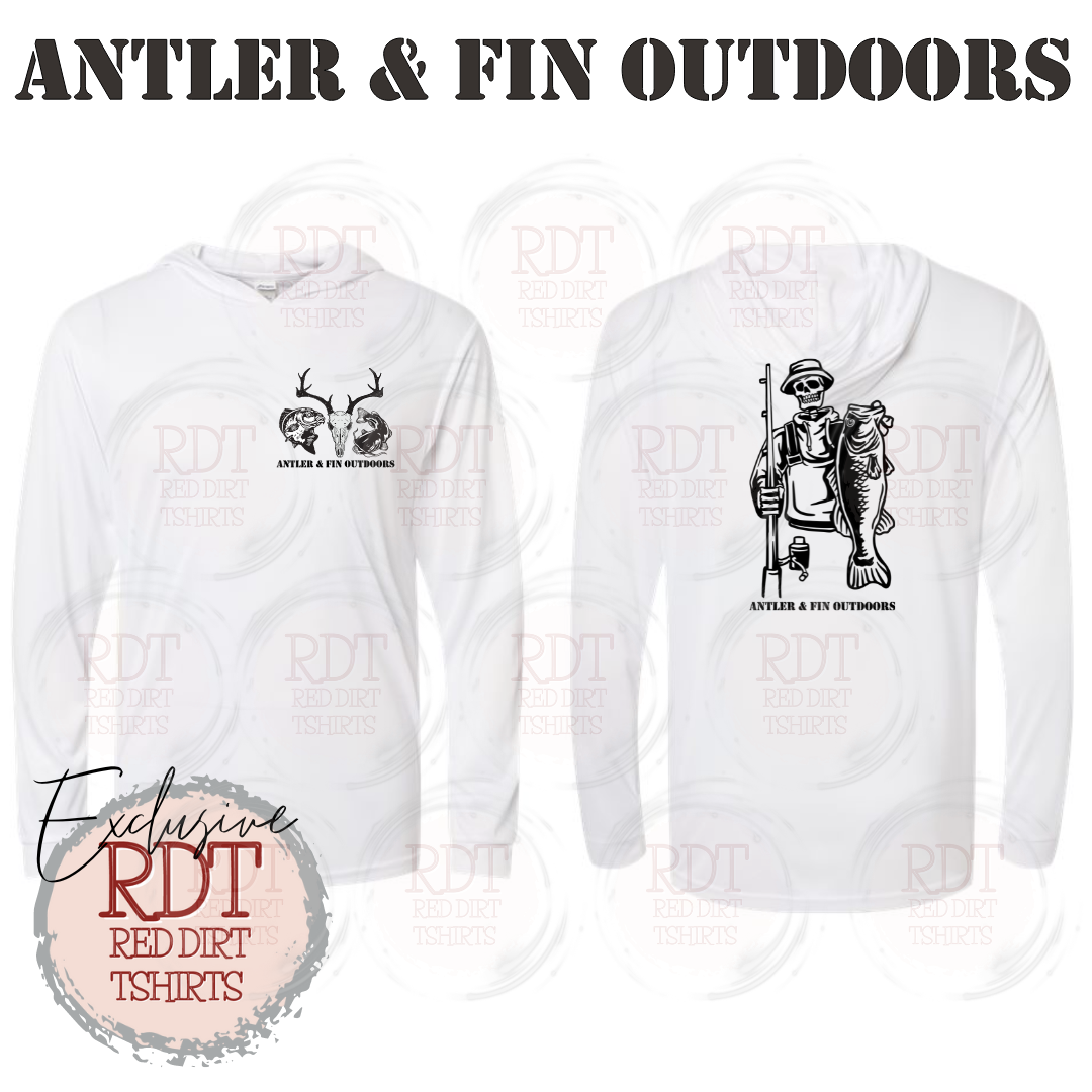 Antler & Fin Outdoors Fishing Skeleton UPF Shirts