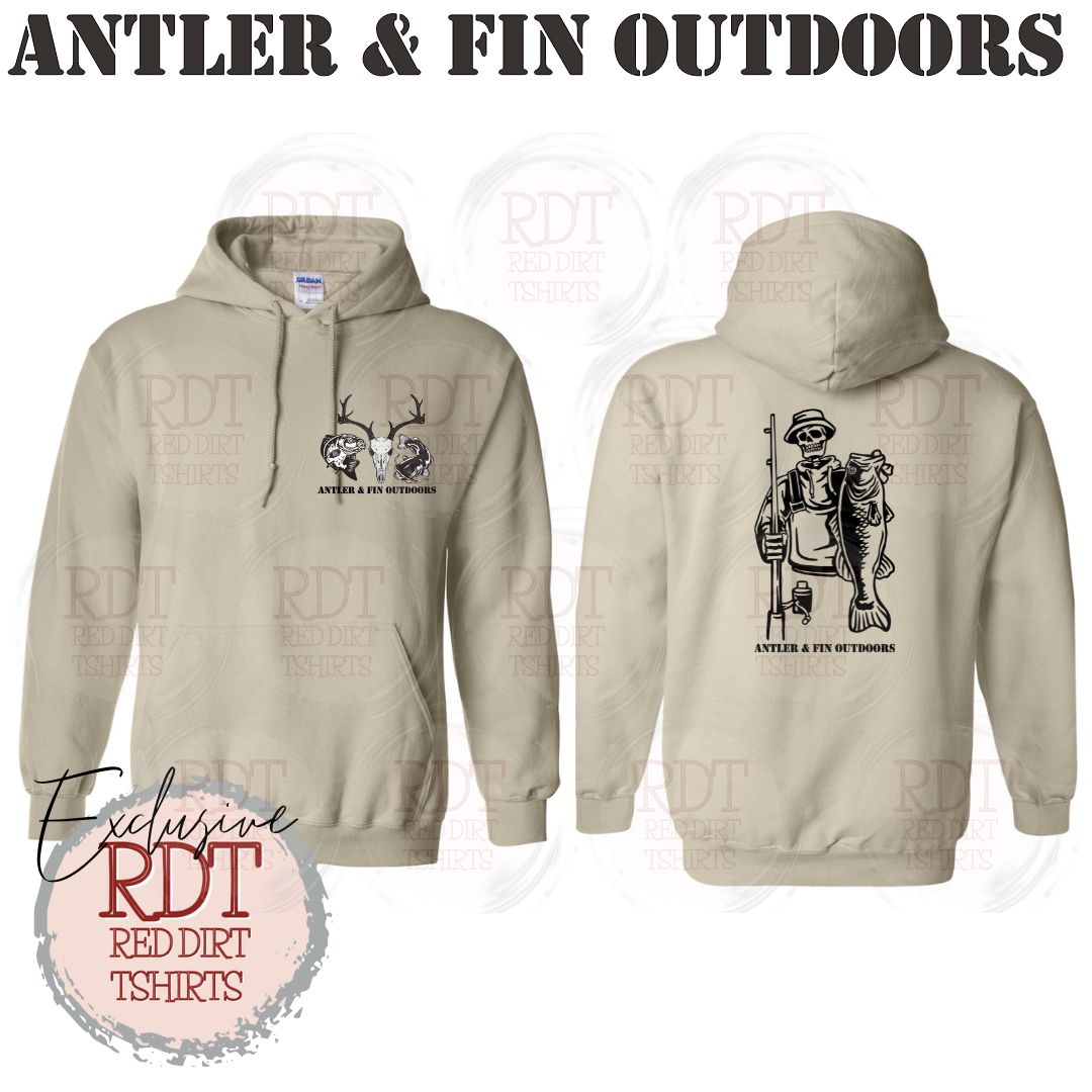 Antler & Fin Fishing Skeleton Hooded Sweatshirt