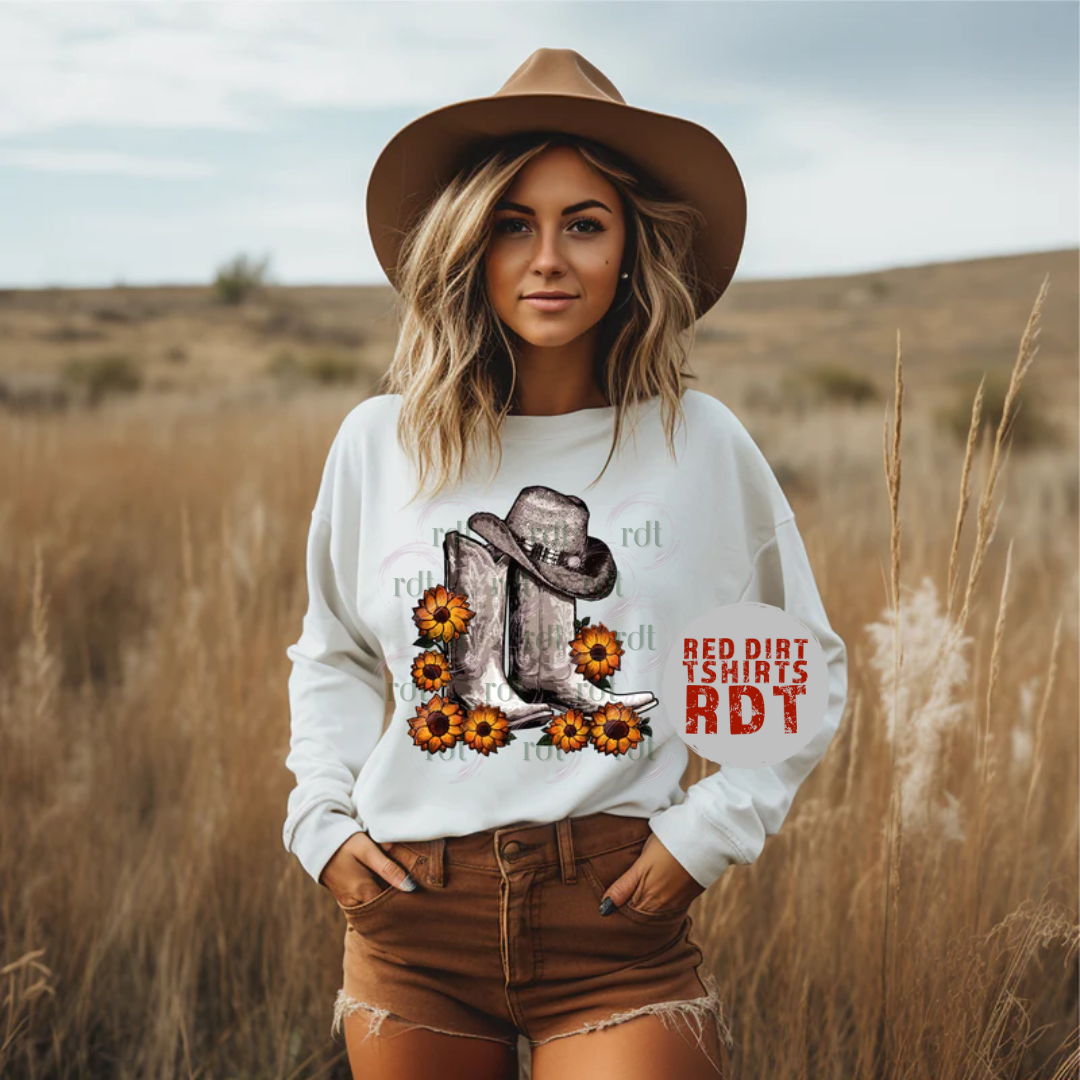 Sunflower Cowboy Boots
