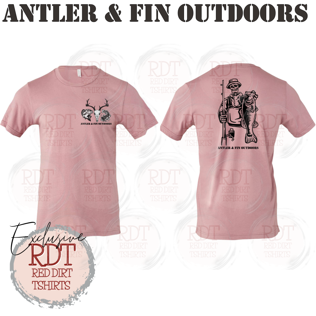 Antler & Fin Outdoors Fishing Skeleton Tshirt