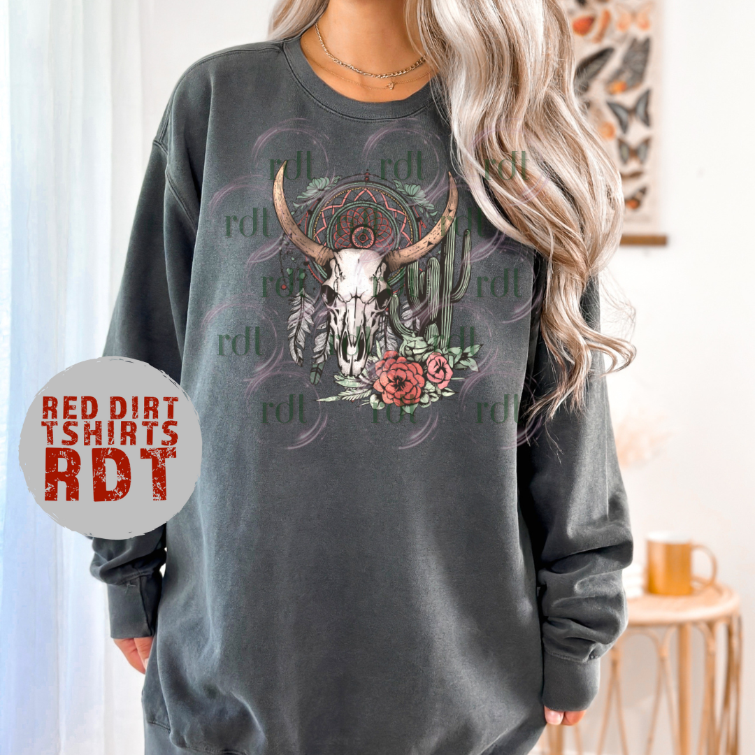 Bull Skull with Dreamcatcher