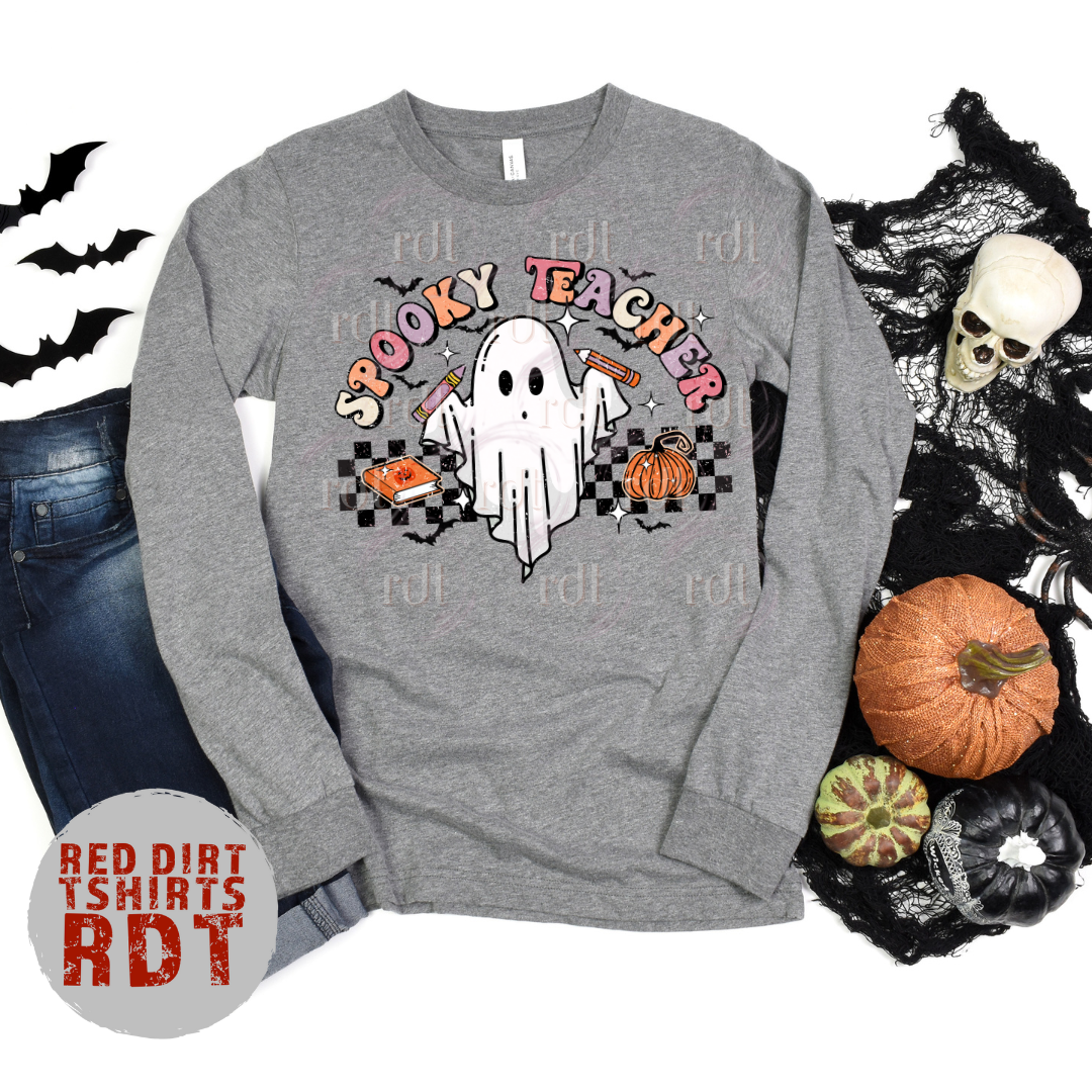 Spooky Teacher Black Checkered