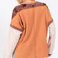 SAGE + FIG Star Patch Long Sleeve Color Block T-Shirt