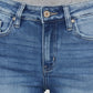 High Rise Fray Hem Ankle Skinny Jeans