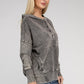French Terry Acid Wash Kangaroo Pocket Hoodie