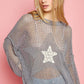 POL Star Patch Long Sleeve Knit Cover Up