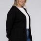 Plus Low Gauge Waffle Open Cardigan Sweater