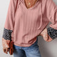 Drawstring Color Block Hooded Long Sleeve Top