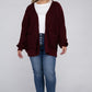 Plus Low Gauge Waffle Open Cardigan Sweater