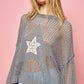 POL Star Patch Long Sleeve Knit Cover Up