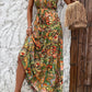 Tied Slit Floral Sleeveless Dress