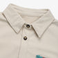 Perfee Pocketed Geometric Collared Neck Shacket