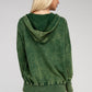 French Terry Acid Wash Kangaroo Pocket Hoodie