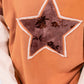 SAGE + FIG Star Patch Long Sleeve Color Block T-Shirt