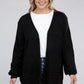 Plus Low Gauge Waffle Open Cardigan Sweater