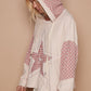 POL Star Patchwork Raw Edge French Terry Hoodie