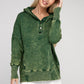 French Terry Acid Wash Kangaroo Pocket Hoodie