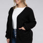 Plus Low Gauge Waffle Open Cardigan Sweater
