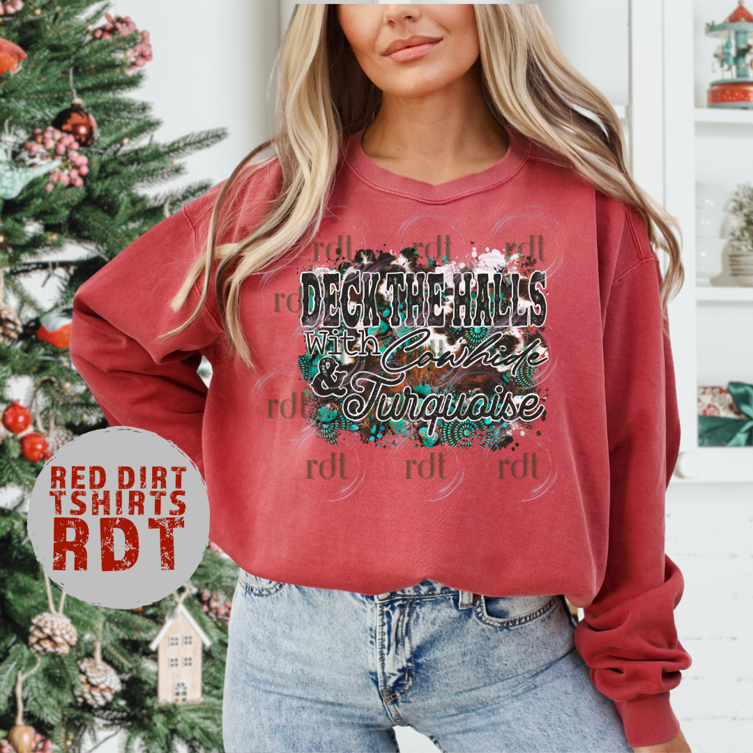 Deck The Halls with Cowhide & Turquoise