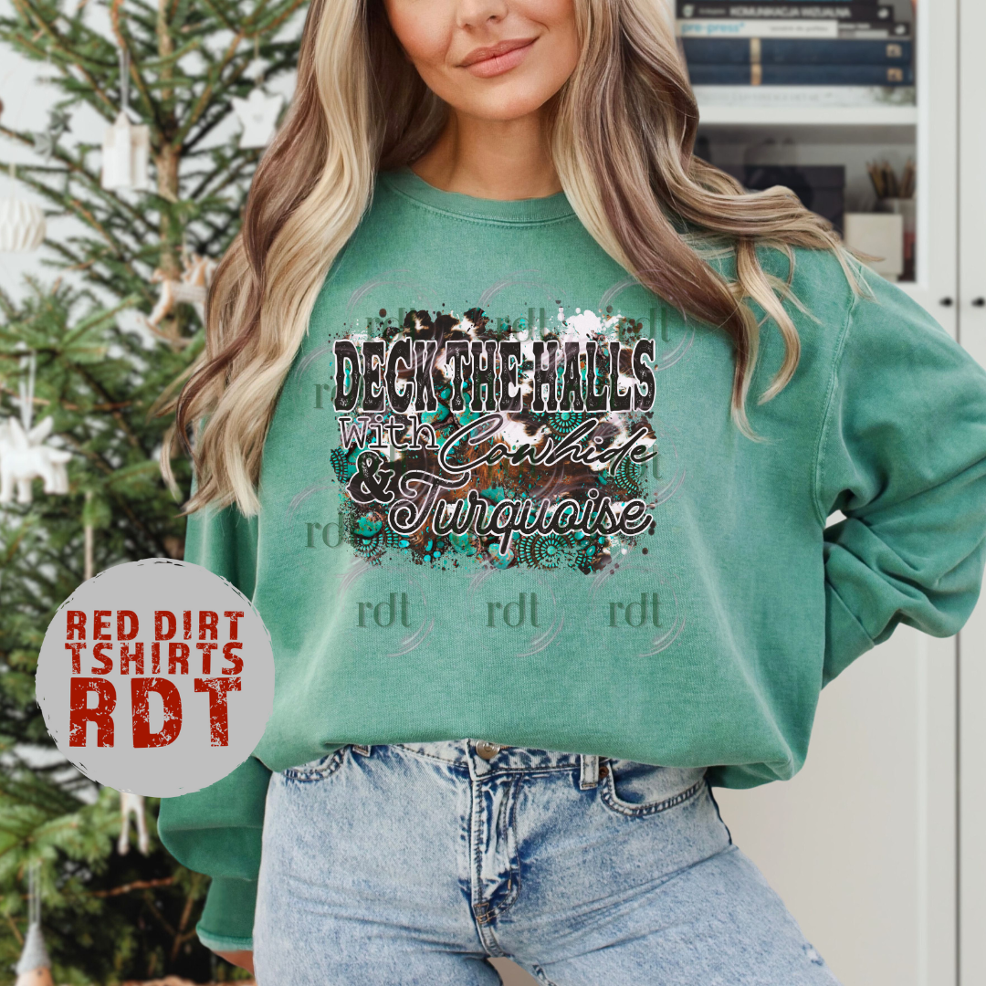 Deck The Halls with Cowhide & Turquoise