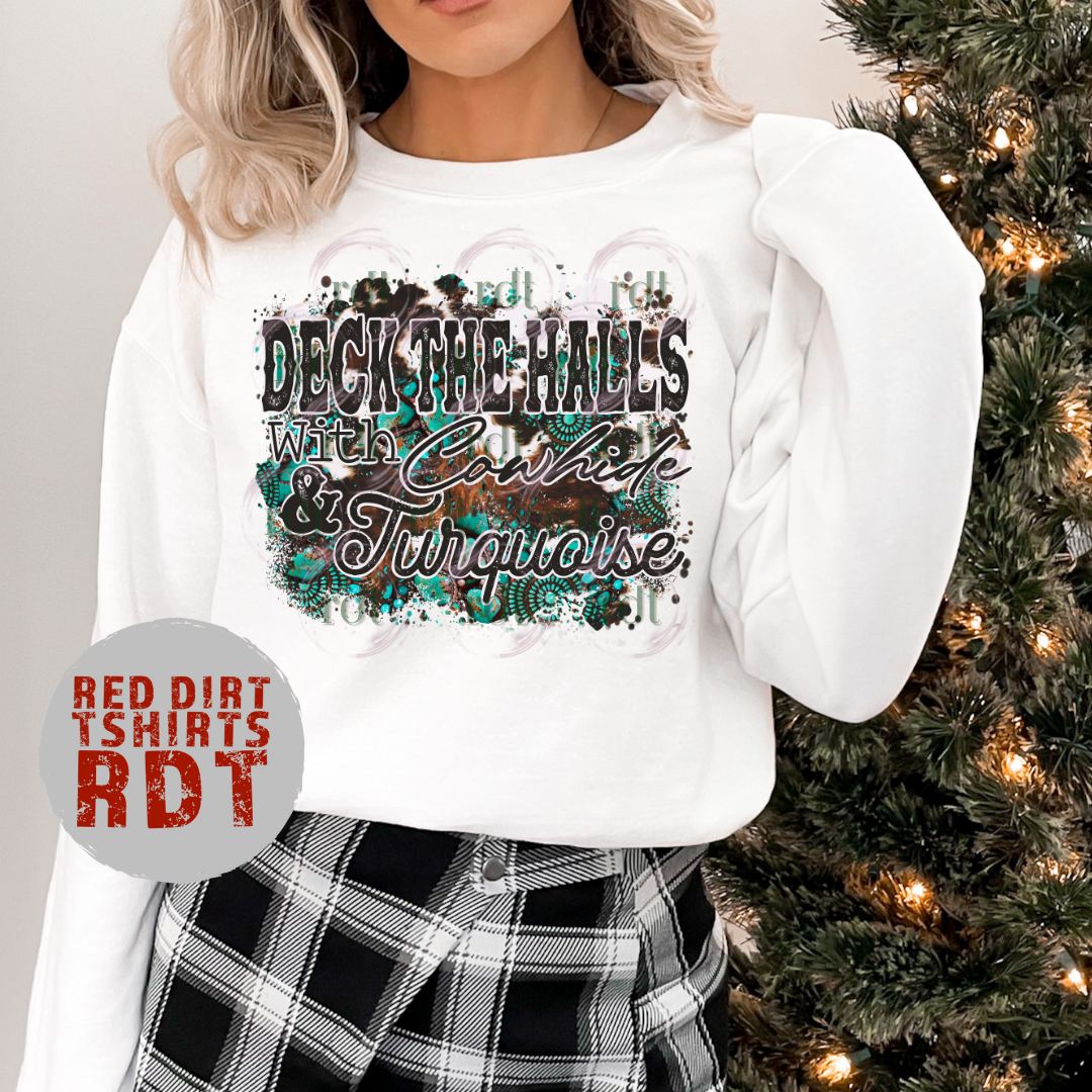 Deck The Halls with Cowhide & Turquoise