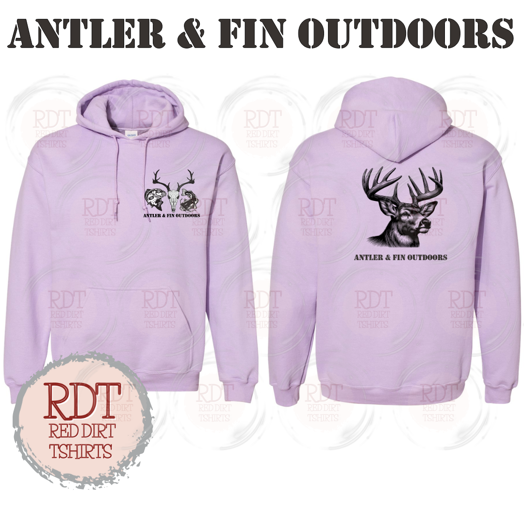 Antler & Fin Deer Head Hooded Sweatshirt