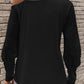 Asymmetrical Neck Lace Long Sleeve T-Shirt