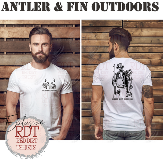 Antler & Fin Outdoors Fishing Skeleton Tshirt