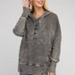 French Terry Acid Wash Kangaroo Pocket Hoodie