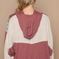 POL Long Sleeve Floral Peace Patch Ribbed Hoodie