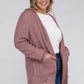 Plus Low Gauge Waffle Open Cardigan Sweater