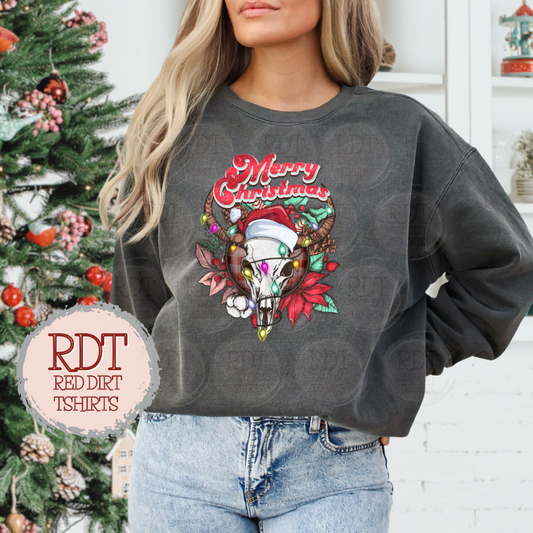 Bull Skull Merry Christmas
